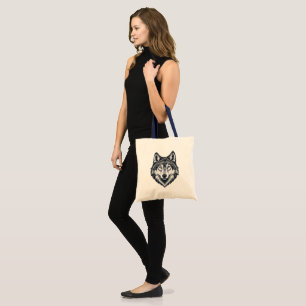 Wilde Lone Wolf Kopf Grafik-Taschen Tragetasche