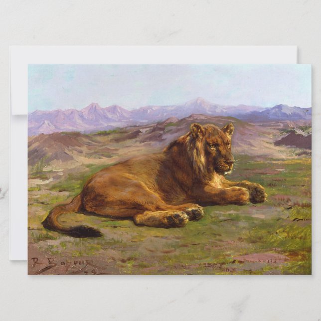 Wilde Löwen im Masai Mara Karte (Vorderseite)