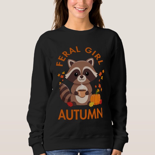Wilde Mädchen Herbst Kürbis Gemütliche Vibes Sweatshirt (Vorderseite)