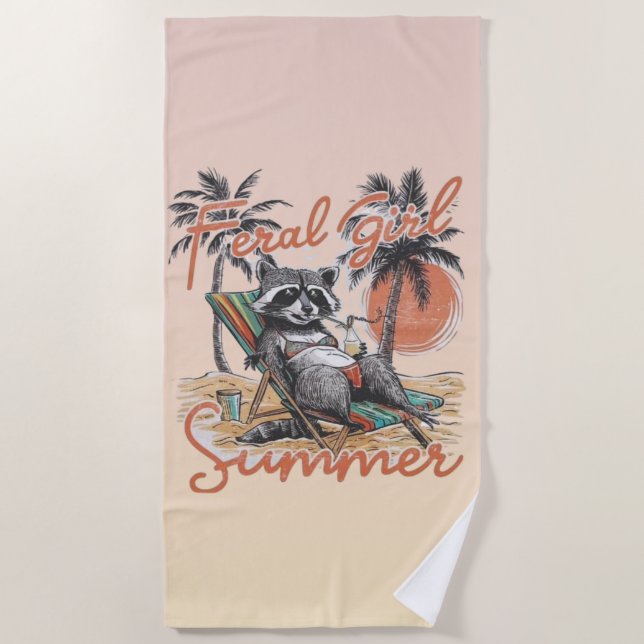 Wilde Mädchen Sommer Strandtuch  (Vorderseite)