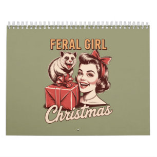 Wilde Mädchen Weihnachten Opossum Xmas Trashy Retr Kalender