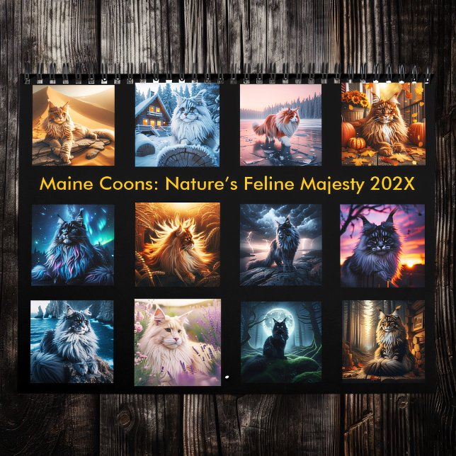 Wilde Maine Coons: Feline Majestät der Natur 202X Kalender (Von Creator hochgeladen)