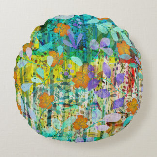 Wilde Mandarine - Natur Inspiriert Kunst von JustJ Rundes Kissen