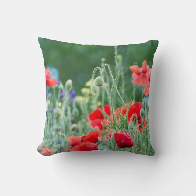 Wilde Mohn Kissen (Vorderseite)