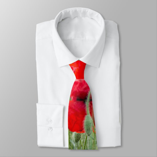 Wilde Mohn Krawatte (Gebunden)