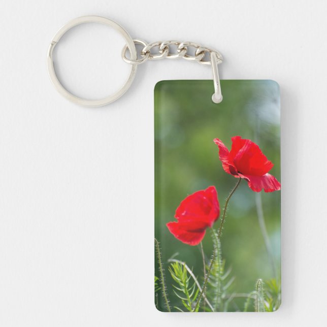 Wilde Mohn Schlüsselanhänger (Vorderseite)
