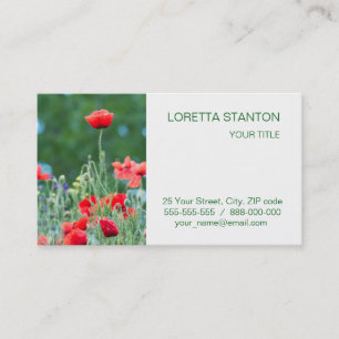 Wilde Mohn Visitenkarte