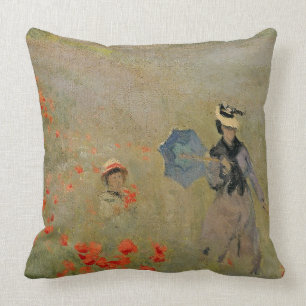 Wilde Mohnblumen Claude Monets  , nahe Argenteuil Kissen