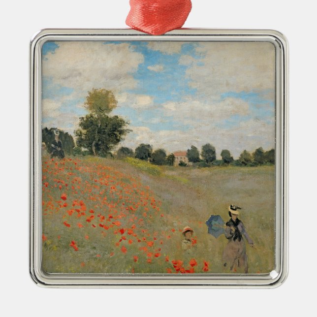 Wilde Mohnblumen Claude Monets |, nahe Argenteuil Ornament Aus Metall (Vorne)