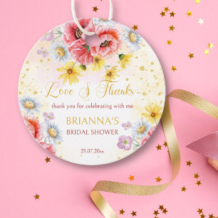 Wilde Mohnblüte Brautparty Gunst Geschenkanhänger