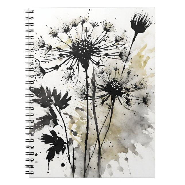 Wilde Möhre - Aquarellblumen Notizblock (Vorderseite)