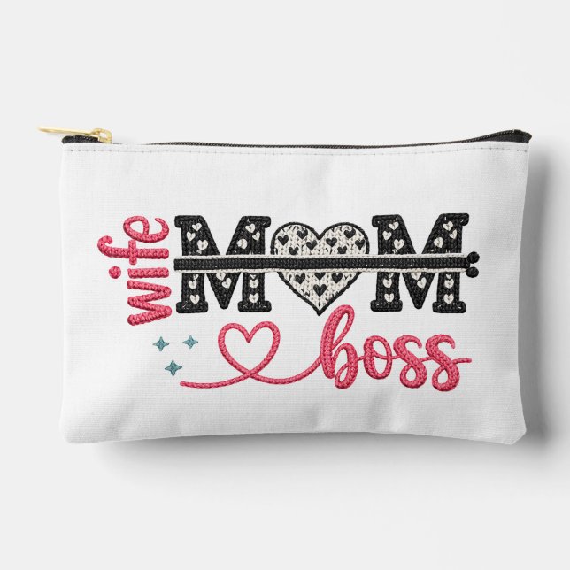 Wilde Mom Boss Herz Zubehörtasche (Vorderseite)