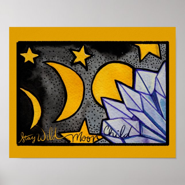 Wilde Mondkind-Mondphasen Poster (Vorne)