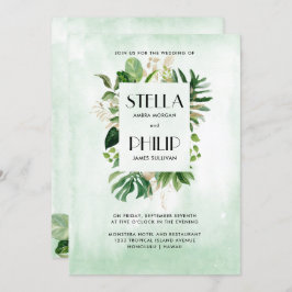 Wilde Monstera-Blätter Hochzeit Einladung