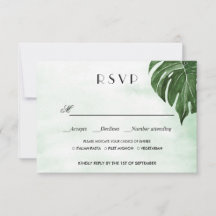 Wilde Monstera-Blätter WEDDING RSVP - MEALE WAHL