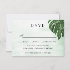 Wilde Monstera-Blätter WEDDING RSVP - MEALE WAHL Karte