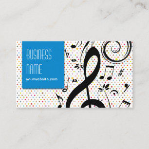 Wilde Musiksymbole Rainbow Polka Dot Business Card Visitenkarte