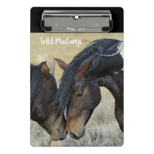 Wilde Mustang-Pferde Mini-Clipbord Schule Mini Klemmbrett