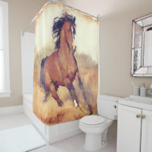 Wilde Mustang-Pferde stürmen Wasserfarbe