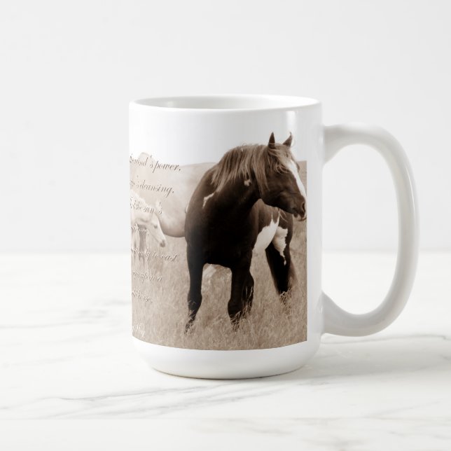 Wilde Mustang Stallion~Majesty 15oz Tasse (Rechts)