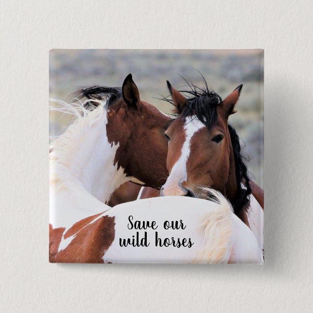 Wilde Mustangs aus dem Westen Button (Vorderseite)