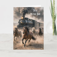 Wilde Mustangs laufen neben einem Vintage-Zug