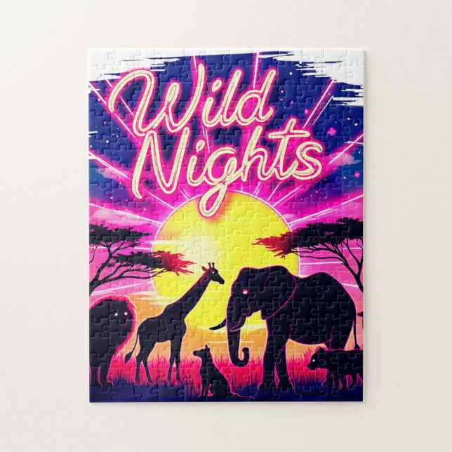 Wilde Nächte African Safari Sunset Puzzle (Vertikal)