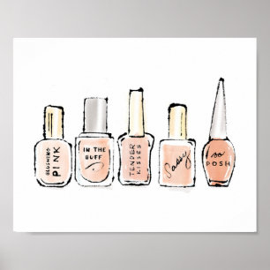 Wilde Nagellack-Skizze Apples   moderne rosa Poster