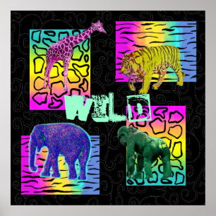 Wilde Neontiere Poster