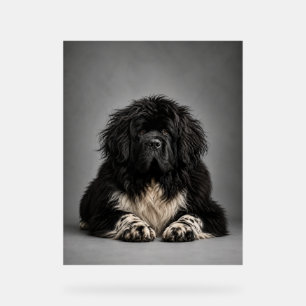 Wilde Newf-Haare, völlig egal Acrylschild
