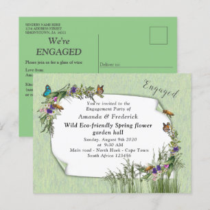 Wilde Öko-freundliche Frühlingsblumen Einladungspostkarte
