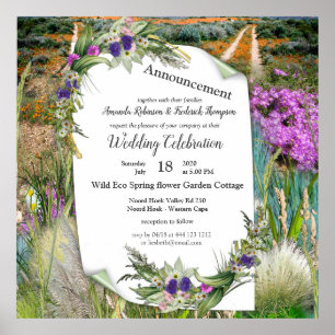 Wilde Öko-freundliche Frühlingsblumen Poster