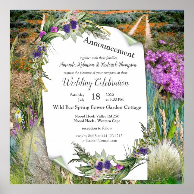 Wilde Öko-freundliche Frühlingsblumen Poster (Vorne)