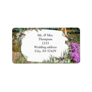 Wilde Öko-freundliche Gräser & Frühlingsblumen Adressaufkleber