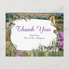 Wilde Öko-freundliche Gräser & Frühlingsblumen Postkarte