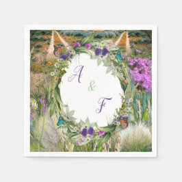 Wilde Öko-freundliche Gräser & Frühlingsblumen Serviette