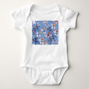 Wilde Orchideen-Eleganz: Watercolor-Luxus Baby Strampler