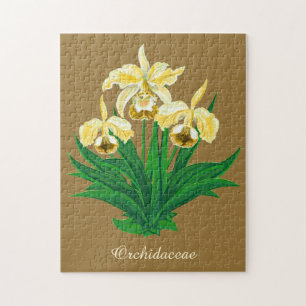 Wilde Orchideen - Goldene gelbe Orchideen und Foli Puzzle