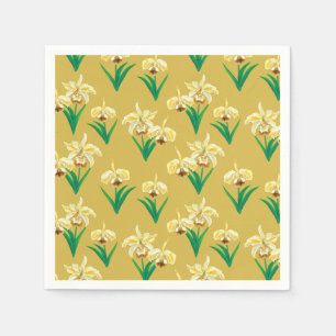Wilde Orchideen - Goldene gelbe Orchideen und Foli Serviette