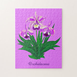 Wilde Orchideen - Lila Orchideen und Foliage Puzzle