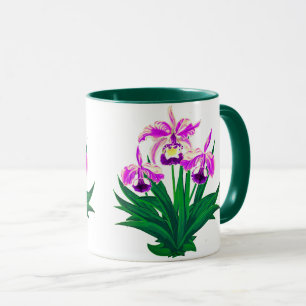 Wilde Orchideen - Lila Orchideen und Foliage Tasse