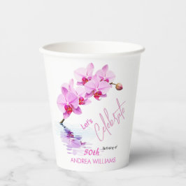 Wilde Orchideenblüten 50. Geburtstag Pappbecher