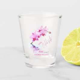 Wilde Orchideenblüten 50. Geburtstag Schnapsglas