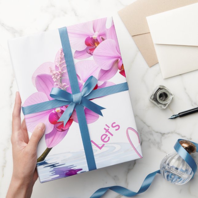 Wilde Orchideenblüten Geburtstag / Große Blume Geschenkpapier (Schenken)