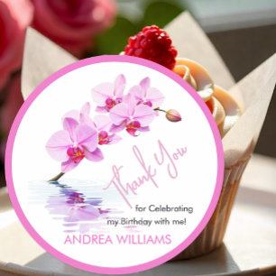Wilde Orchideenblüten zum 50. Geburtstag Runder Aufkleber