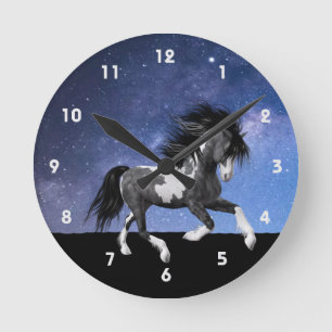 Wilde Paint Horse Wall Clock Runde Wanduhr