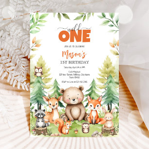 Wilde Party-Tiere Kinder 1. Geburtstag Einladung
