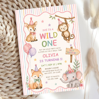 Wilde Party-Tiere Safari-Geburtstag Einladung