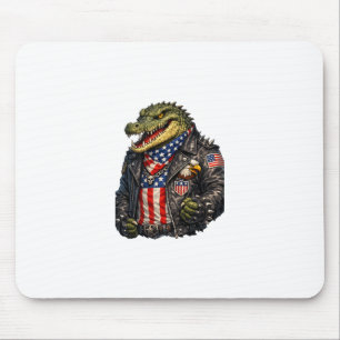 Wilde patriotische Alligator-Biker-Lederjacke St Mousepad