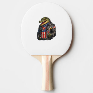 Wilde patriotische Alligator-Biker-Lederjacke St Tischtennis Schläger